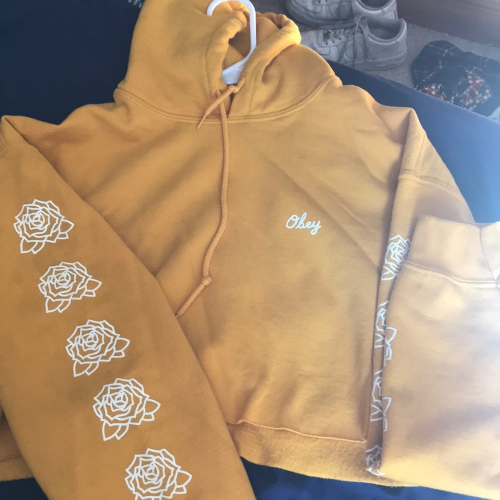 Obey cropped hoodie sweater